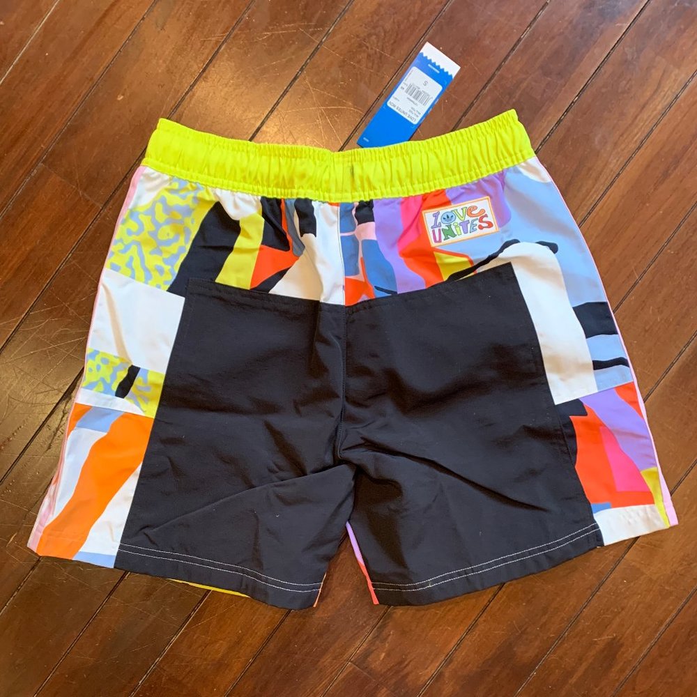 adidas "Love Unites" Woven Poly Shorts, New!